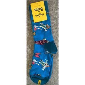 NWT Beatles Happy Socks Blue Adult Shoe Size 10-13